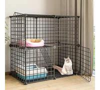 dog cage, Cat Enclosure, Dog Cages for Small Dogs Indoor, Pet Playpen for Cats, Detachable Extra Large Cat Playpen, Small Animal Cage with Doors(75 * 39 * 73cm)