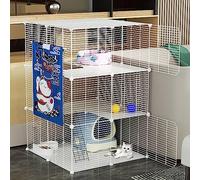dog cage, Cat Enclosure, Wire dog cage, DIY cat playpen with litter box and cat hammock, detachable and foldable, easy to assemble(75 * 75 * 109cm/29 * 29 * 43in)