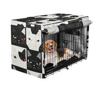 Dog Cage Cover Kennel Covers for Puppy Dog Crate Curtains Black and White Cat Pattern