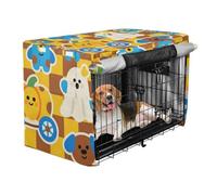 Dog Cage Cover Privacy Wire Cage Cover Dog Crate Curtains Happy Halloween Monsters Checkered