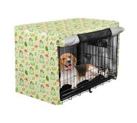 Dog Cage Covers Forests Frog Mushroom Puppy Wire Cage Cover Roller Shades Pale Yellow