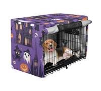 Dog Cage Covers Pet Kennel Cover Roller Shades Goth Halloween Castle Cats Purple