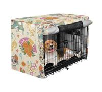 Dog Cage Covers Privacy Kennel Covers Rollers Shades Day of The Dead Cat Pattern