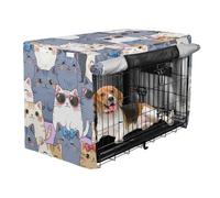 Dog Cage Covers Puppy Kennel Covers Rollers Shades Cute Cats Light Purple
