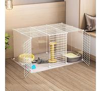 dog cage, DIY Cat Cages Kennels Cat Crate Cat Condo Dog Crates for Small Dogs Portable Yard Fence - for Small Animal, Puppies, Kittie)(111X75X47CM(2))