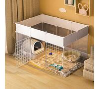 dog cage For Small Dogs Indoor Pet Playpen Small Animals Cage DIY Metal Wire Kennels Indoor/Outdoor Use - Large Exercise Place Ideal for 1-3 C(111x75x65cm)
