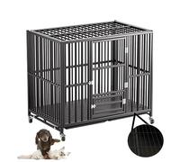Dog cage,Heavy Duty Dog Crate for Large Dogs - Lockable Wheels, Removable Tray, Extra Strong Design - Ideal for Indoor/Outdoor Training - Fits Small, Medium & Large Breeds (L: 71x50x65cm, C