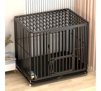 dog cage Household Dog Crate with Wheels, Dog House, Fully Galvanized Square Tube Dog Cage, Overall Fillet Molding, Strong and Safe(125x95x110cm)