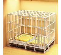 Dog Cage Medium Dog Crate Outdoor Dog Pen Metal Foldable for Storage with Pull-out Toilet for Small and Medium-sized Cats and Dogs Easy to Clean(White,83 * 61 * 69cm)