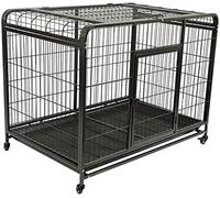dog cage Pet Cage,Square Tube,Bold Dog Cage,Safe And Sturdy,with Sunroof Puller Pulley,Multiple Colors And Sizes,Black,S