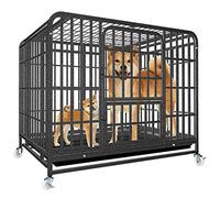 Dog Cage, Pet Dog Cage for Medium Dogs, Retractable Tray, Skylight Design, Suitable for Pets Under 30 Pounds