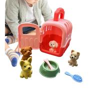 Dog Cage Pretends Play . - Pet Toy Kit, Grooming Tools . | Puppy Carrier Pretend Toy Set, Vet Play Tool for Kids, Interactive Pet Care Toy for