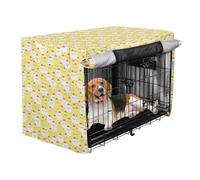 Dog cage Privacy Cover 600D Heavy Duty Polyester for Camping & Road Travel Soft Yellow Background Round Head Chick L