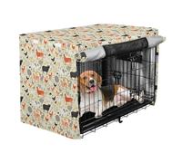 Dog cage Privacy Cover Breathable mesh Panel for Outdoor Backyard Garden Mixed Barn Farm Animals Allover Beige S