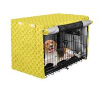 Dog cage Privacy Cover Double Zipper Closure Design for Balcony Daily Placement Medium Spacing Yellow Rubber Duck M