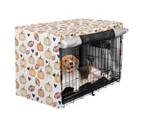 Dog cage Privacy Cover Silver Coated Oxford Cloth for Indoor Household Daily use Fall Pumpkin Football Heart Autumn XL