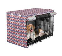 Dog cage Privacy Cover Waterproof Windproof Fabric for Camping & Road Travel Blue Wave Red Crab Marine Animal Ocean S
