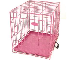 Dog Cage Puppy Metal Training Crate Carrier Pink Blue XS S M L XL Pet Folding