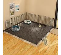dog cage Small Animal Enclosure Cat Cages Dog Crate Indoor/Outdoor DIY Metal Pet Fence, for Puppy Rabbit Kitten Hamster Guinea Pig Turtle Hedgehog(144X144X46CMB)