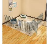 dog cage Small Animal Enclosure Cat Cages Dog Crate Indoor/Outdoor DIY Metal Pet Fence, for Puppy Rabbit Kitten Hamster Guinea Pig Turtle Hedgehog(144x144x46cma)