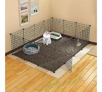 dog cage Small Animal Enclosure Cat Cages Dog Crate Indoor/Outdoor DIY Metal Pet Fence, for Puppy Rabbit Kitten Hamster Guinea Pig Turtle Hedgehog(144x108x46cmb)