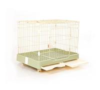 dog cage, Small cat Cages/Dog Cages Indoor Homes cage Single Door,With two cleaning trays and wheels(Grey,99x62x70CM)