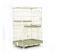 dog cage Small cat Cages/Dog Cages Indoor Homes cage Single Door,With two cleaning trays and wheels(Grey,82x57x122CM)