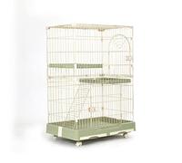 dog cage Small cat Cages/Dog Cages Indoor Homes cage Single Door,With two cleaning trays and wheels(Green,72x47x100CM)