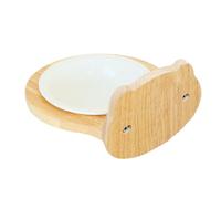 Dog Cage Water Bowl, Natural Wood Pet Food Bowl, Cat Bowl and Cat Basin, Ceramic Feeding Utensils for Cats and Dogs, Mad Frame