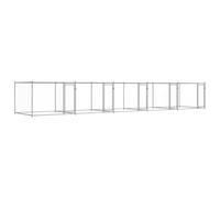 Dog Cage with Doors Grey 10x2x1.5 m Galvanised Steel | Outdoor enclosure, heavy-duty metal, lockable access, ventilated mesh, spacious run, training and play area
