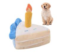 Dog Cake Plush - 51g Birthday Galette Slice Puppet, Squeaky Chew Pull Toy, Reliable Keeps Pets Entertained Active Backyard Fun | Perfect for Small Medium Large Pets Indoor Outdoor Playtime Camp