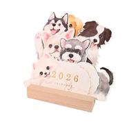 Dog Calendar 2026 Monthly Planner with Double-Sided Writing - 12 Puppy Cards with Funny Design for Year 2026 Calendar for Children Adults Family Desk School