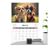 Dog Calendar 2026 Wall | 12 Month Tech Dog Planning, Hanging Animal Calendar, for Home, School, Living Room, Study, Classroom, Office, Student, Teacher, Consultant, Workshop