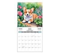 Dog Calendar, Artistic Cute Calendar Organizer Planner, Desk Organization, Home, Table, Study, Family, Workplace, School and