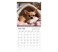 Dog Calendar - Puppy Calendar 2026, Desktop Planner, Monthly Dog Theme Agenda Planner, Funny Planning Calendar for Home, Bedroom, School, Work, Apartments, Dormitories, Hotels, Class