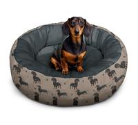 Dog Calming Beds for Small Medium Large Dogs - Round Donut Washable Dog Bed (Dachshund, Small:20 * 20 * 8in)