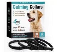Dog Calming Collar 4-Pack for Thunder - Last-to 240Days Pheromone Collar for Stress Relief, Easy to Use Adjust Fit for Small, Medium and Large Dogs -L-25 W-0.6", Black