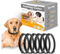 Dog Calming Collar Helps Reduce Unwanted Behavior, 6 Packs Calming Collar for Dogs, Stress Relief Lasts 120 Days 25 Inches Size Flexible Adjustable Collar for Puppy & Adult Dogs, Black