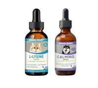 Dog Calming Drops - Anxiety Relief for Dogs + L-Lysine for Cats, Cat Lysine Drops, Immune Support Supplement