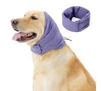 Dog Calming Hoodie Ear Wraps,Breathable Dogs Ear Protection Self-adhesive Fixing with Elastic Adjustable Buckle for Dog Calming Grooming and Force Drying Bathing