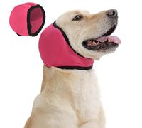 Dog Calming Hoodie Ear Wraps for Dogs, Waterproof Dogs Swim Cap, Pet Ear Cover Muffs for Anxiety Relief Noise Cancelling,Doggy Head Warp Ear Protection for Hematoma Firework Bath Swim Blow(M,rose red)