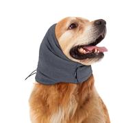 Dog Calming Hoodie Head Wrap, Soft No Shake Ear Wraps for Dogs, Adjustable Anxiety Relief & Happy Hoodie for Thunder, Lightning, Fireworks, Vet Visits, Grooming (Large)