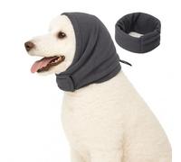 Dog Calming Hoodie, No Shake Ear Wraps for Dogs, Adjustable Dog Ear Muffs for Noise Protection, Ear Wrap Head Cover for Head Warp Anxiety Relief, Hematoma, Grooming and Force Drying (Dark Gray S)