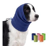 Dog Calming Hoodie, Noise Reduction Ear Cover for Anxiety Relief, Adjustable Soft Warm Pet Headband for Fireworks, Thunder, Grooming, Bathing (Blue, Small)