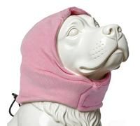 Dog Calming Hoodie, Pink Soft Anxiety Relief Dog Ear Muffs, Adjustable Pet Head Cover for Grooming and Bathing, Post-Surgery Wound Care