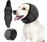 Dog Calming Hoodie with Ear Wraps, Noise Cancelling Ear Muffs for Dog Anxiety Relief, Adjustable Pet Ear Covers for Thunderstorms, Fireworks, Grooming, Swimming & Ear Hematoma Protection, Grey S