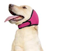 Dog Calming Hoodies Ears Head Wrap Quiet for Anxiety Waterproof Covers for Noise Reduction & Anxiety Relief Headband Muffs for Dog Ear Hematoma Grooming (Dark Pink,Small)