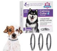 Dog Calming Pheromone Collar - Bundle of 3 Relaxing Collars for All Breed Sizes, Helps Bad Behaviour, & Barking, Universal Adjustable Collar Lasts 60 Days, Ideal for Puppies Adult Dogs in Home