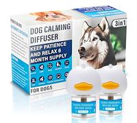 Dog Calming Pheromones Diffuser 3 in 1 Kit Appeasing Pheromone Diffuser to Calm (2 Plug in+2 Pack 48ml Refill) for Anxiety Relief Reduce Aggression Fighting Barking Stress 60 Day Supply(Tasteless)
