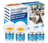 Dog Calming Pheromones Diffuser 3 in 1 Kit Appeasing Pheromone Diffuser to Calm (2 Plug in+4 Pack 48ml Refill) for Anxiety Relief Reduce Aggression Fighting Barking Stress 120 Day Supply(Tasteless)